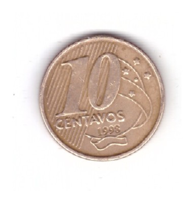 Moneda Brazilia 10 centavos 1998, stare foarte buna, curata foto