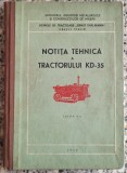 Notita tehnica a tractorului KD-35// 1954