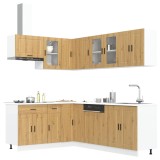 Set dulap de bucătărie 11 piese &bdquo;Porto&rdquo; stejar artizanal lemn