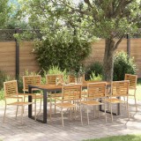 VidaXL Set de masă pentru grădină 9 pcs Bej 200 x 80 x 75 cm poliratan