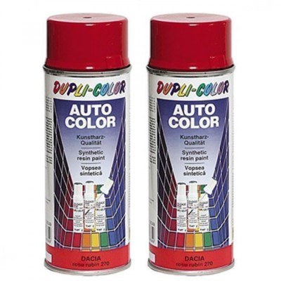 Pachet 2 x Vopsea Spray Auto Dacia Rosu 275 Dupli Color 350 ml foto