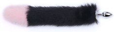 Dildo anal metalic Rosy Black and Pink Tail