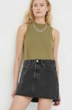 Levi&#039;s fustă din denim culoarea negru, mini, dreaptă