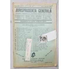 JURISPRUDENTA GENERALA , PUBLICATIUNE SAPTAMANALA DE JURISPRUDENTA REZUMATA ROMANA SI STREINA , NR. 13, 1937