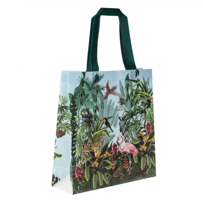 Sacose Reutilizabile, Model Jungla, Verde, 30x10x30cm