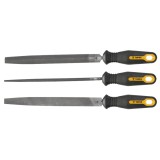 Set pile pentru metal Topex 200 mm, 3 piese: plata, semirotunda si rotunda