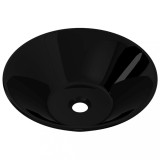 Cumpara ieftin Chiuveta ceramica pentru baie, rotunda, negru