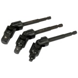 YATO Set 3 adaptoare cardanice, 1/4&#039;&#039;, 3/8&#039;&#039;, 1/2&#039;&#039;, lungime 125mm, CrV