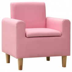 Canapea pentru copii, roz, piele ecologica foto