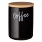Borcan Ceramic cu Capac din Bambus, Coffee, Negru, Capacitate 0,8L
