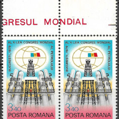 ROMÂNIA 1979 - LP 979 - CONGRESUL MONDIAL AL PETROLULUI BUCUREȘTI - SERIE MNH X2