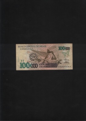 Brazilia 100 reais pe 100000 cruzeiros 1993 seria6820012546 foto