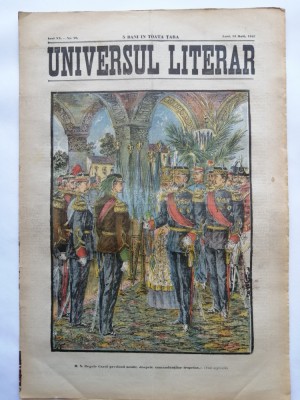 Ziarul Universul Literar ,13 Maiu 1902 , Regele Carol I , cromolitografie foto
