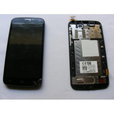 DISPLAY LCD (TOUCH FISURAT) ALCATEL OT POP C7 NEGRU ORIG SWAP foto