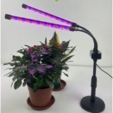 Lampa UV pentru crestere plante Flippy, cu USB, 5W, 2 capete, lumina mov, 48 LED-uri, 9 nivele, timer, ajustabila pana la 65 cm