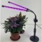 Lampa UV pentru crestere plante Flippy, cu USB, 5W, 2 capete, lumina mov, 48 LED-uri, 9 nivele, timer, ajustabila pana la 65 cm
