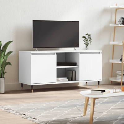 vidaXL Comodă TV, alb, 104x35x50 cm, lemn compozit 827004 foto