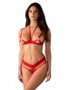 Set Cupide Desir crotchless Obsessive, Rosu, S/M