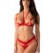 Set Cupide Desir crotchless Obsessive, Rosu, S/M