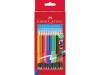 Creioane colorate hexagonale cu guma eco Faber-Castell 12 culori/set, Faber Castell