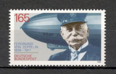 Germania.1992 75 ani moarte F. Graf von Zeppelin MG.764 foto