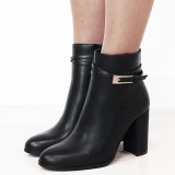 Botine negre elegante cu toc gros 6337 114, 36 - 41, Negru