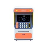 Pusculita ATM pentru copii, cu functie de sunet si lumini, cu card de credit din plastic inclus, cu senzor de miscare, alb