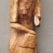Statueta lemn masiv, barbat trib african, inaltime 56 cm, latime 14 cm x 11 cm