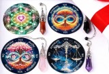 Kit Complet Radiestezie: 4 Plăci Divinație + 4 Penduluri Cristale Naturale
