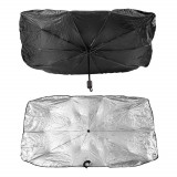 Parasolar auto pentru parbriz AMiO 140x79 cm, osolna parasol anti-soare cu protectie UV, dimensiune universala, gri/negru