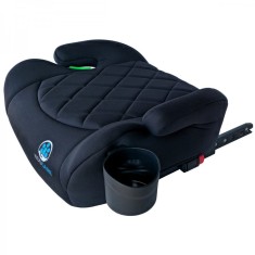 Inaltator auto copii KidsCare FixiGo cu Isofix, 125-150cm, husa lavabila, Negru, omologat R129 i-Size
