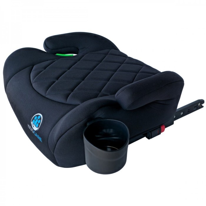 Inaltator auto copii KidsCare FixiGo cu Isofix, 125-150cm, husa lavabila, Negru, omologat R129 i-Size