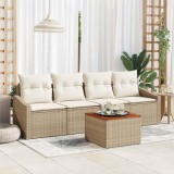Cumpara ieftin Set de canapele pentru grădină 5 pcs Bej, alb