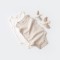 Set 2 body-uri fara maneci bebe unisex -100% bumbac organic - Crem cu buline, BabyCosy (Marime: 6-9 luni)