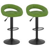 Cumpara ieftin Scaune de bar, 2 buc., verde deschis, catifea