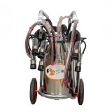 EMT. Aparat de muls bovine Melasty cu cadru galvanizat 2 posturi si 1 bidon inox 25 litri