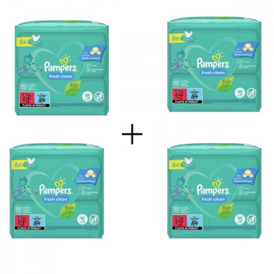 Pampers fresh clean Servetele Umede, 24 pachete x 52, 1248 bucati foto