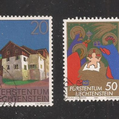 LC1 - LICHTENSTEIN - 2 timbre diferite , stampilate , uzate 1981