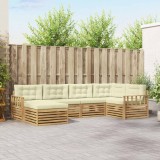 vidaXL Set de canapele de exterior 6 pcs Alb și crem Poliester 3390755