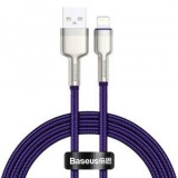 Cablu alimentare si date Baseus Cafule Metal, Fast Charging Data Cable pt. smartphone, USB la Lightning Iphone 2.4A, braided, 2m, violet