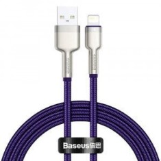 Cablu alimentare si date Baseus Cafule Metal, Fast Charging Data Cable pt. smartphone, USB la Lightning Iphone 2.4A, braided, 2m, violet