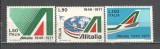 Italia.1971 25 ani compania aeriana ALITALIA SI.795, Nestampilat