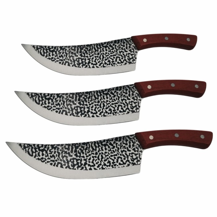 Set trei cutite de bucatarie DEPOX&reg;, Japanese Soul, lucrate manual, otel damasc, maner lemn, maro