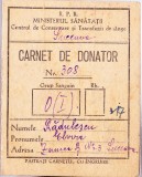 AMS# - CARNET DE DONATOR ZAMCA, SUCEAVA 1952