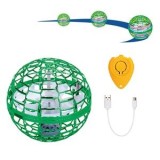Minge Zburătoare Boomerang, 9,5 cm, Verde, cu Telecomandă IR, CMCLASS