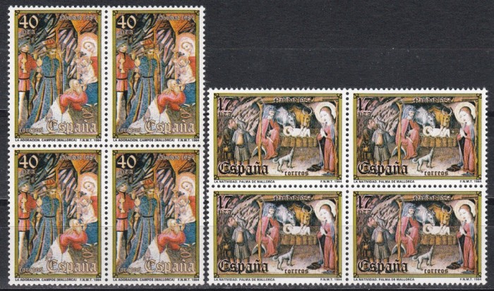 Spania 1984 - Crăciun, Bloc de 4, MNH