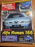 revista auto motor si sport septembrie 1998 - alfa romeo 166, bmw z3 ,daewoo leganza ,noile automobilele dacia ,harley-davinson,automobilul persu