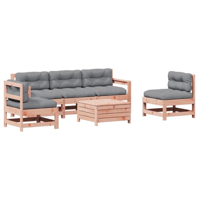 Set mobilier de gradina cu perne, 6 piese, lemn masiv Douglas