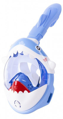 Mască de snorkeling Shark, cu fața &amp;icirc;ntreagă, pentru copii 4+, XS, albastru foto
