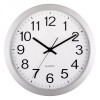 Ceas de Perete Quartz, 30cm, Culoare Alb/Argintiu, Indicatori Negri, Material Sticlă/Plastic, Oem
